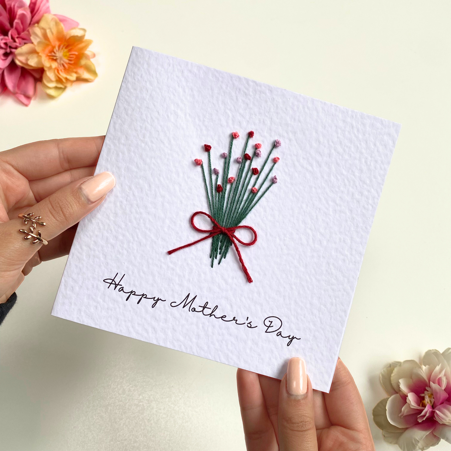 [Pre-Order] Embroidered Mother's Day Card - Happy Mother's Day