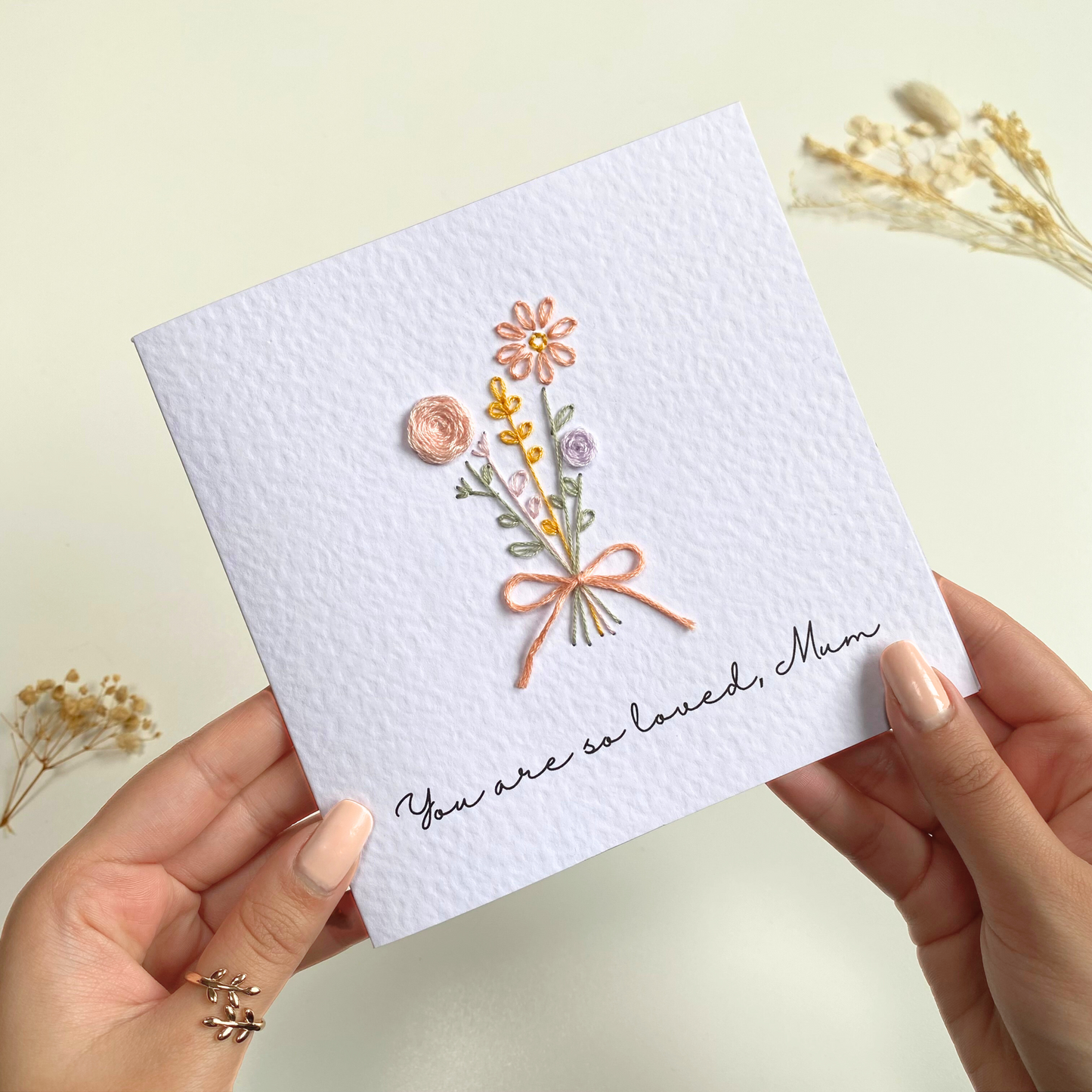 [Pre-Order] Embroidered Mother's Day Card - You Are So Loved Mum